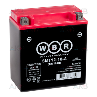 WBR SMT12-18-A AGM 18 Ач 230А прямая пол. (150x87x161) YTX20H-BS