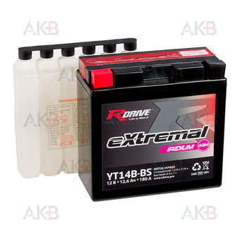RDrive YT14B-BS 12V 12Ah 190А прям. пол. (150x69x145) eXtremal IRIDIUM