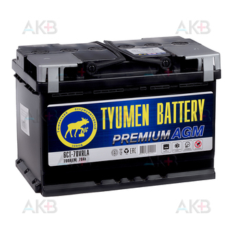 Автомобильный аккумулятор Tyumen Battery Premium AGM 70Ah обр. пол. 700A (278x175x190) 6СТ-70VRLA