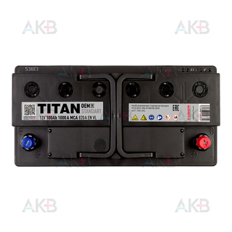 Автомобильный аккумулятор Titan Standart 100R 820A 353x175x190. Фото 1