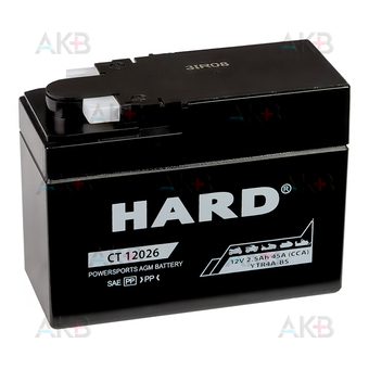 Мото аккумулятор HARD YTR4A-BS 12V 2.5 Ah 45А (114x49x86) CT 12026 AGM клеммы сбоку