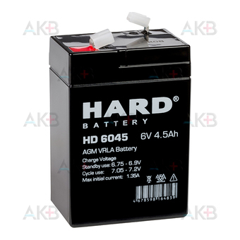 Аккумуляторная батарея HARD HD 6045 6V 4.5Ah (70x48x102)