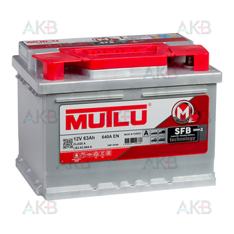 Автомобильный аккумулятор Mutlu SFB 3 56360 63 Ач 640A обр. пол. (242x175x175) LB2.63.064.A низкий