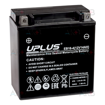 Uplus High Performance AGM EB16-4 12V 14Ah 230А (150x87x161) прям. пол.