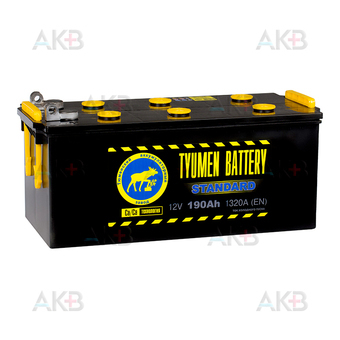 Tyumen Battery Standard 190 Ач прям. пол., клеммы под болт 1320A (518x228x238)