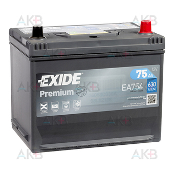 Exide Premium 75R (630А 261x173x225) EA754