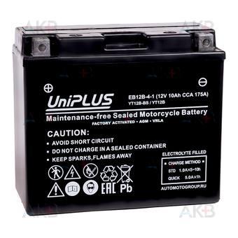UniPLUS EB12-4 AGM 12V 10Ah 180А прям. пол.(150x87x130) High Performance
