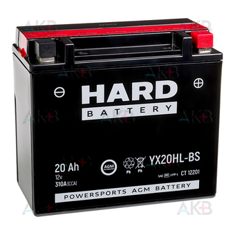 Аккумулятор HARD YX20HL-BS Extreme Line 12V 20 Ah 310А (175x87x155) CT 12201 обр. пол. AGM сухоз.