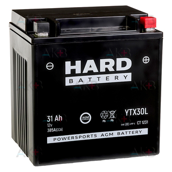 HARD AGM 31 Ah 385А обр. пол. (168x126x175) CT 1231 YIX30L