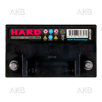 Автомобильный аккумулятор HARD AGM 12 Ач 200A прям. пол. AUX 12D (150x87x145) LAND ROVER Jaguar LR047630. Фото 1