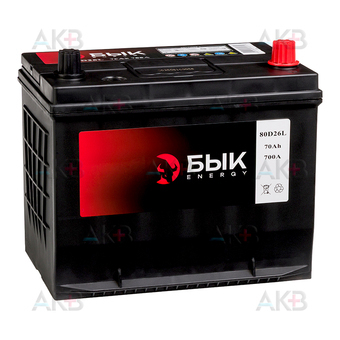 БЫК Energy 80D26L 70Ah 700A обр. пол. (260x170x225) бортик