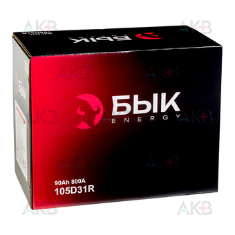 Автомобильный аккумулятор БЫК Energy 105D31R 90Ah 800A прям. пол. (300x176x225) бортик. Фото 3