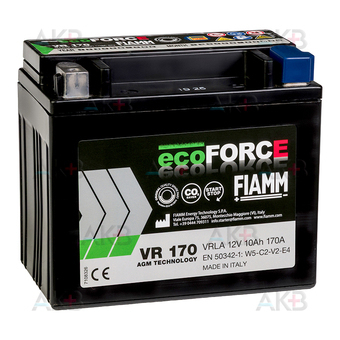 Fiamm Ecoforce AGM 10 Ач 170А прям. пол. (150x87x130) BTX12 VR170 Auxiliary VOLVO