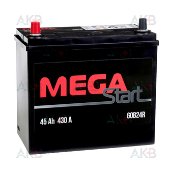 MEGA START 60B24R 45Ah 430A прям. пол. (237x127x225) узкие клеммы