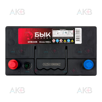 Автомобильный аккумулятор БЫК Energy 65B24R 50Ah 500A прям. пол. (236x129x225) уз. клеммы. Фото 1