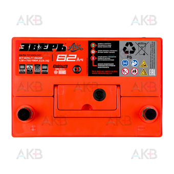 Автомобильный аккумулятор Зверь Asia 110D26R 82Ач 750A прям. (260х175х225) ЗВА 82-З-L. Фото 1