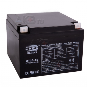 OUTDO VRLA 12V 28 Ah (OT28-12) 166х175x125