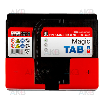 Автомобильный аккумулятор Tab Magic 54R (510A 207x175x175) 189054 55401. Фото 1